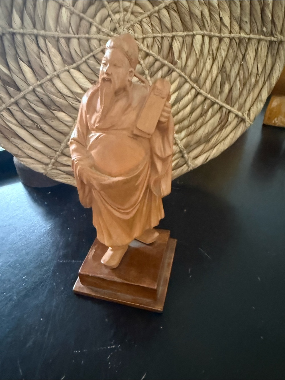 Chinese hand carved wood figure statue